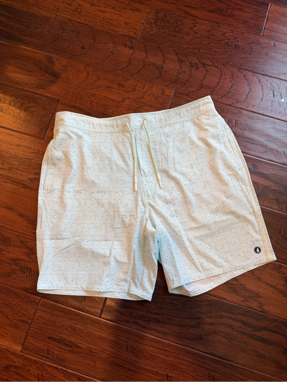 johnnie-O Pale Blue Micro-Print Swim Trunks